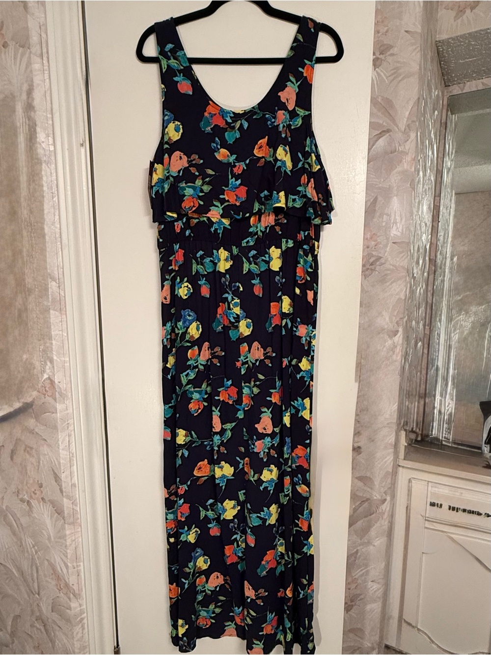 Target Navy Floral Maxi Dress with Multicolor Print